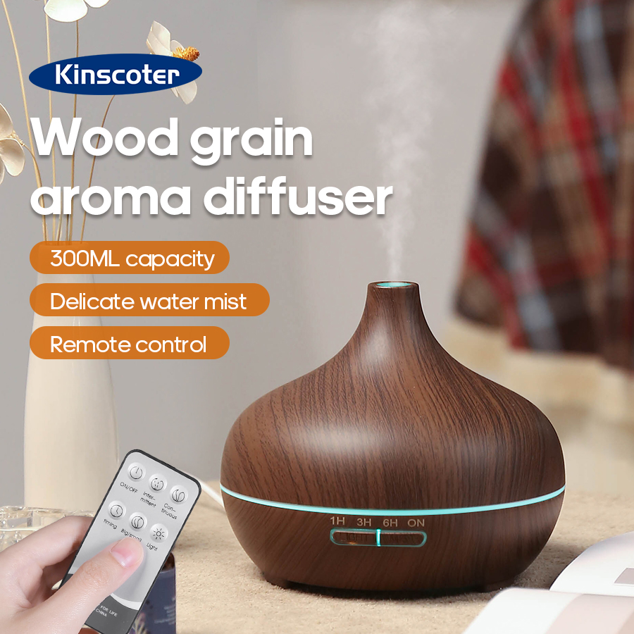 Home Fragrance Oil Diffuser - KINSCOTER Wood Grain Aromatherapy Diffuser 300ml