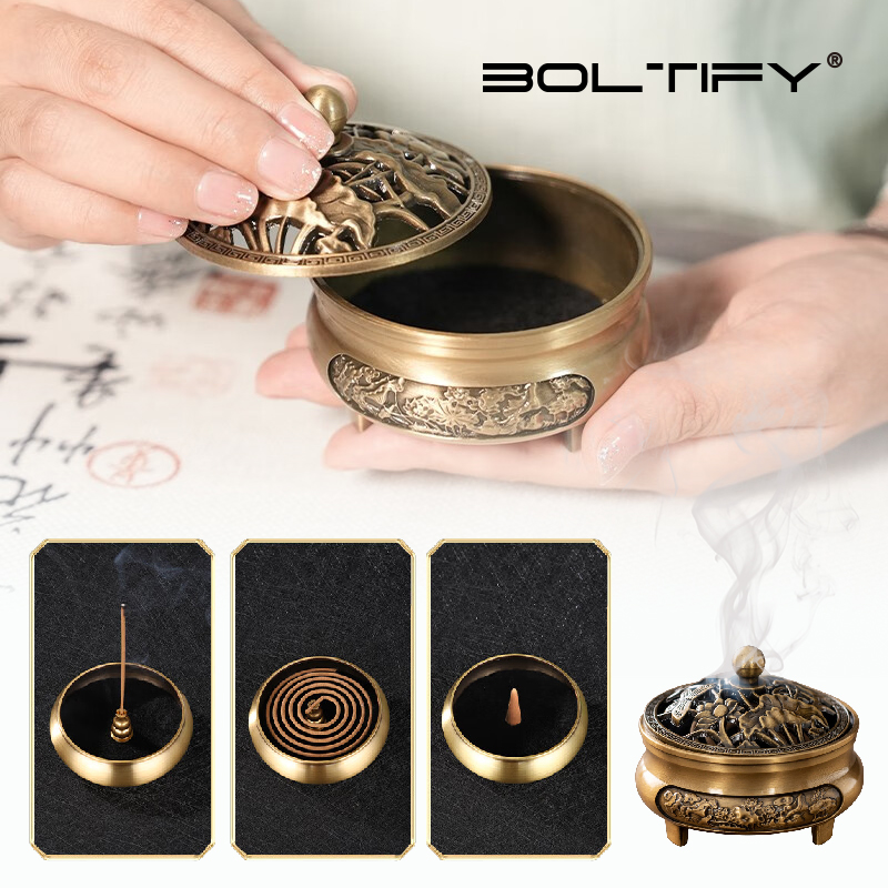 Reed Diffuser Set - Retro Alloy Three-legged Incense Burner Base